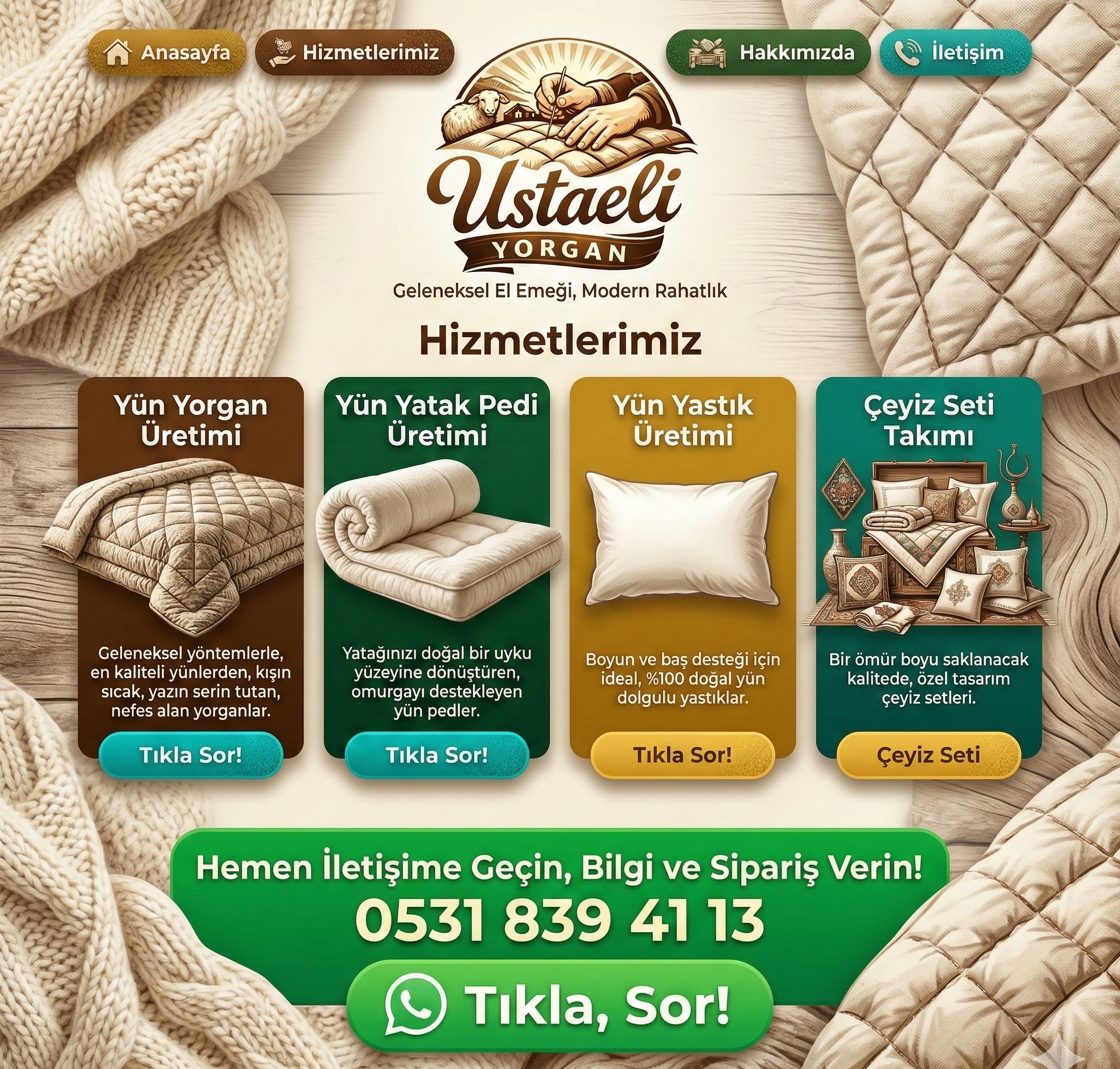 Ustaeli Yorgan WhatsApp İletişim